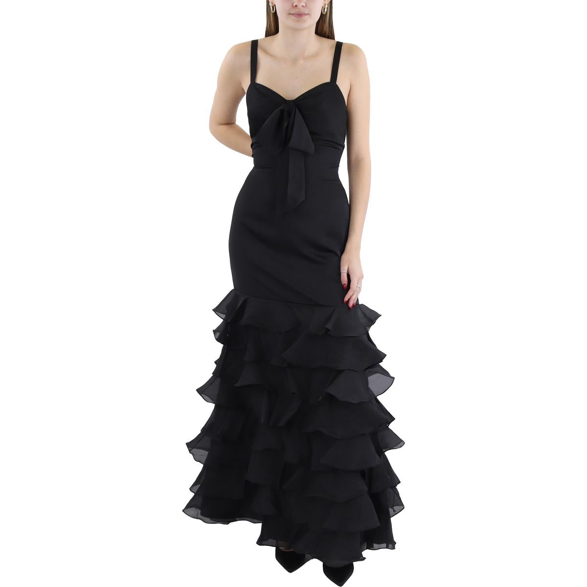 Full Length Ruffled Evening Dress