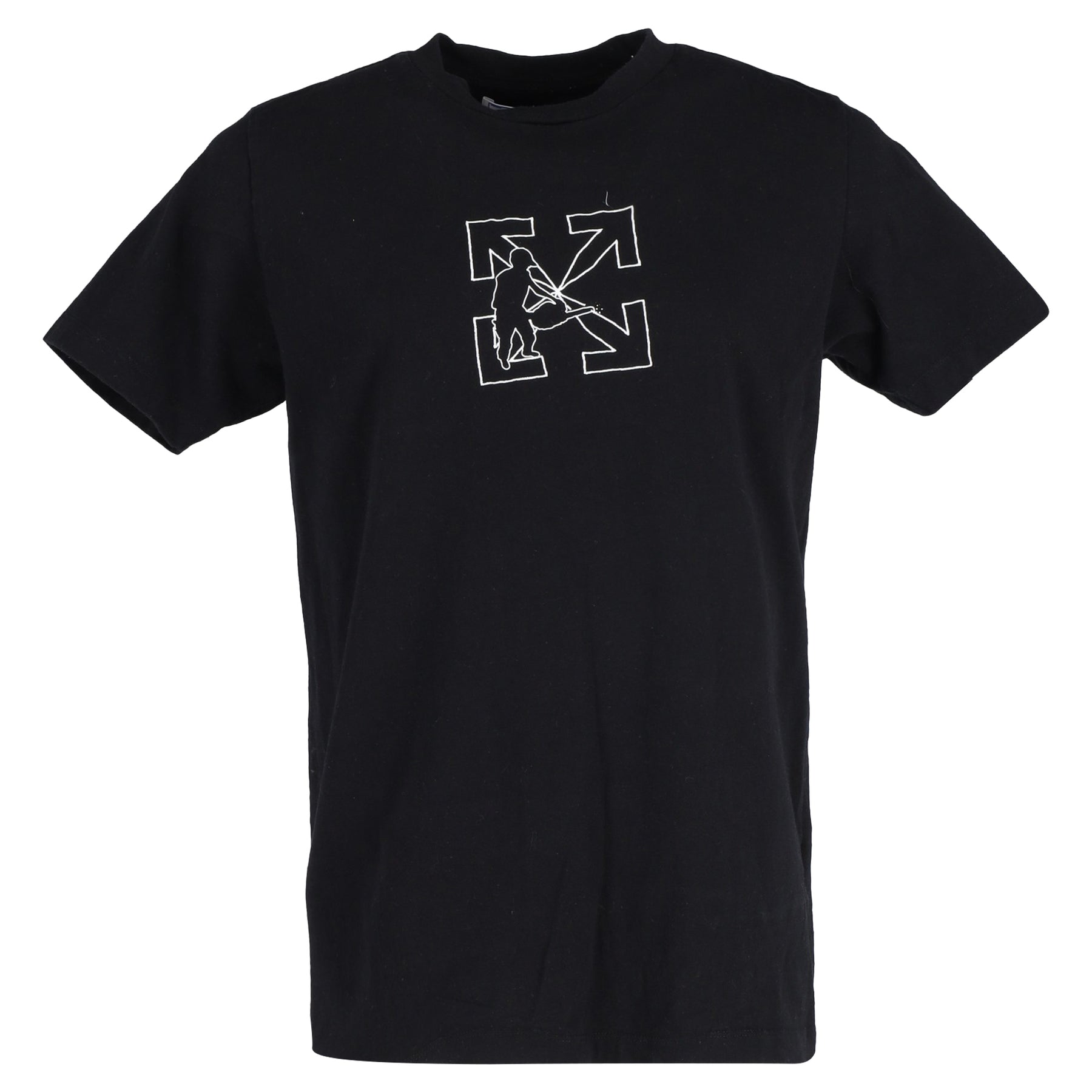 Off-White Logo Print T-Shirt in Black Cotton
