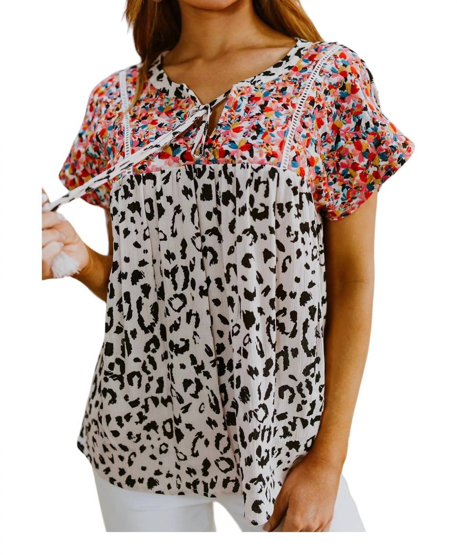 Bohemian Dreams Leopard Top In White 7770360873020