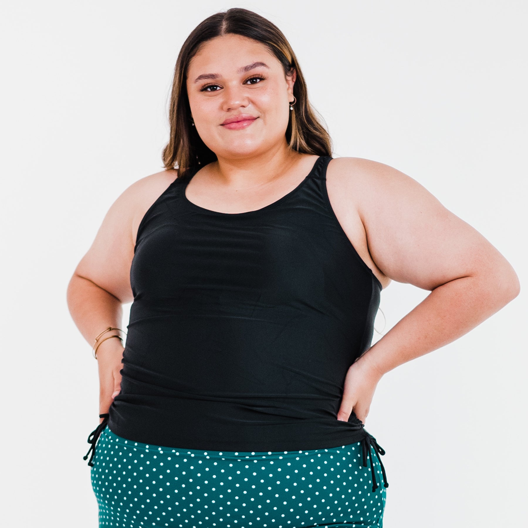 Women's Plus Maya Maya Tankini Swim Top With Removable Cups 7761373397052