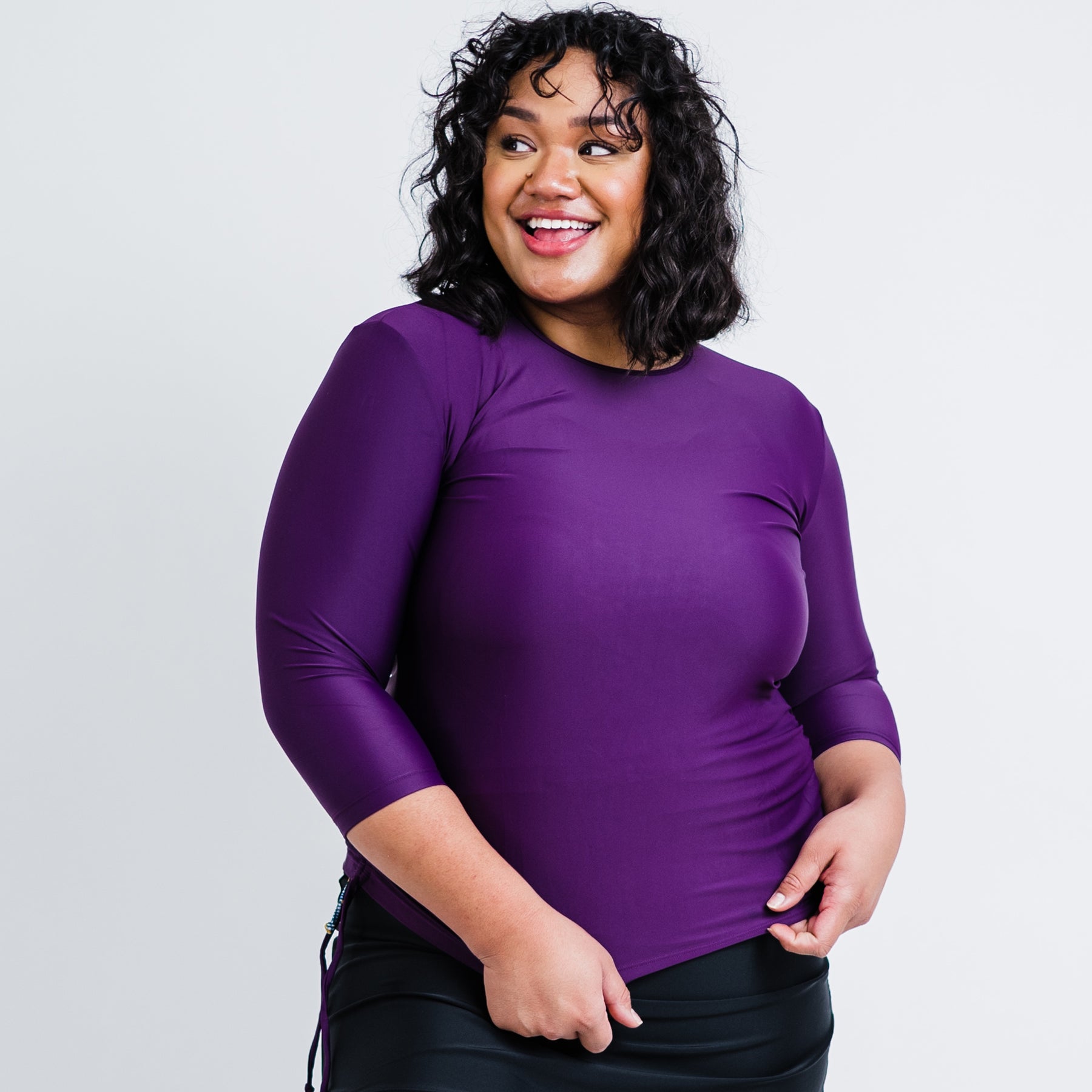 Women's Plus Women's 3/4 Sleeve Rash Guard Margaux Swim Top 7761393319996