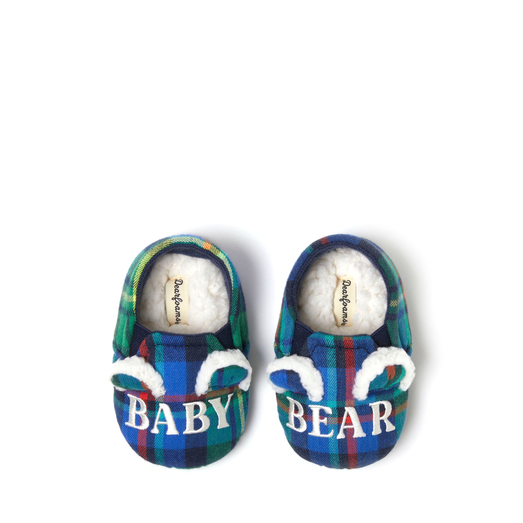 Dearfoams Kids Baby Bear Plaid Closed Back Slipper 7271585316924