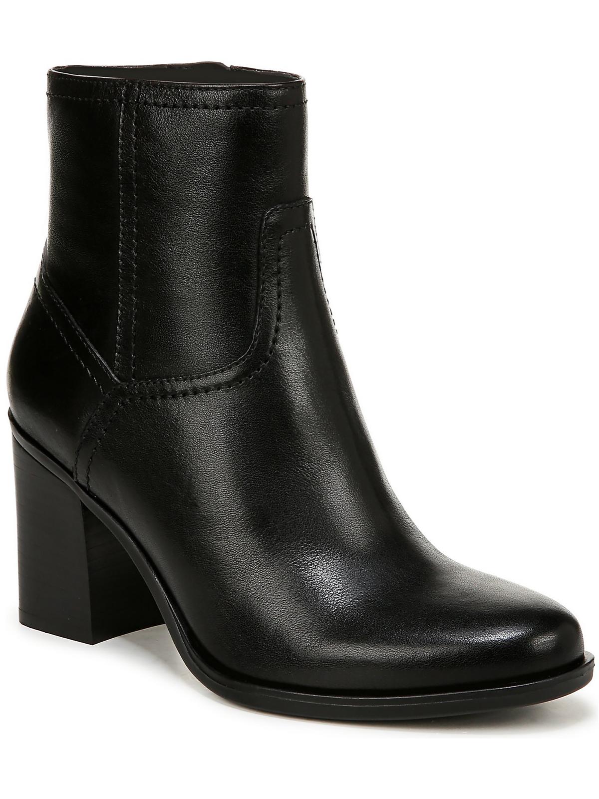 Womens Leather Zipper Booties