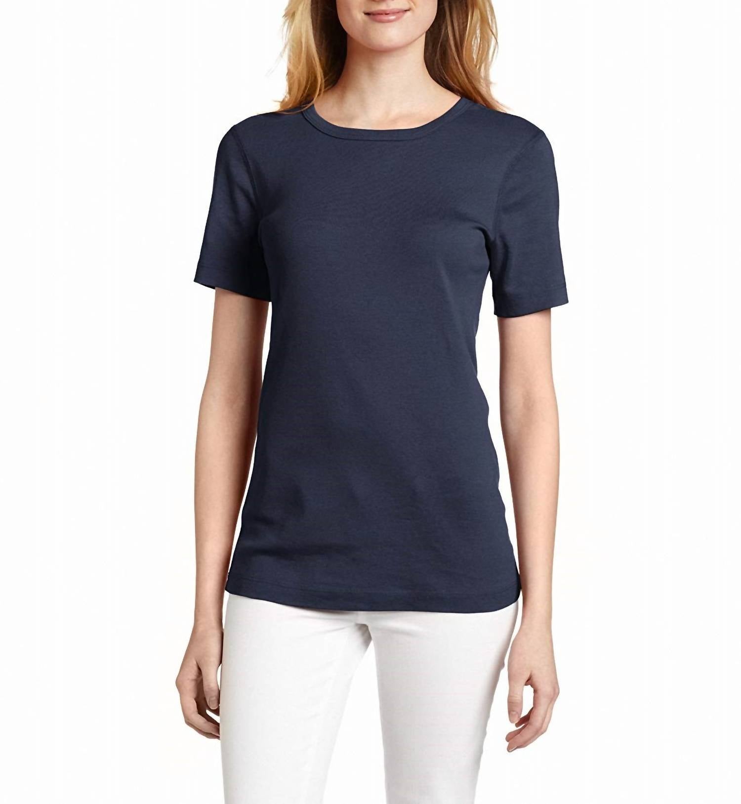 Short Sleeve Crew Neck T-Shirt In Night Iris