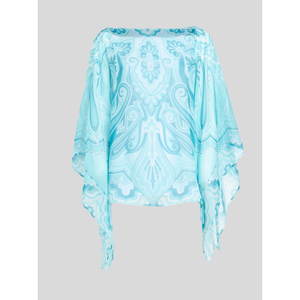 Paisley Pattern Silk Poncho 7724846743612