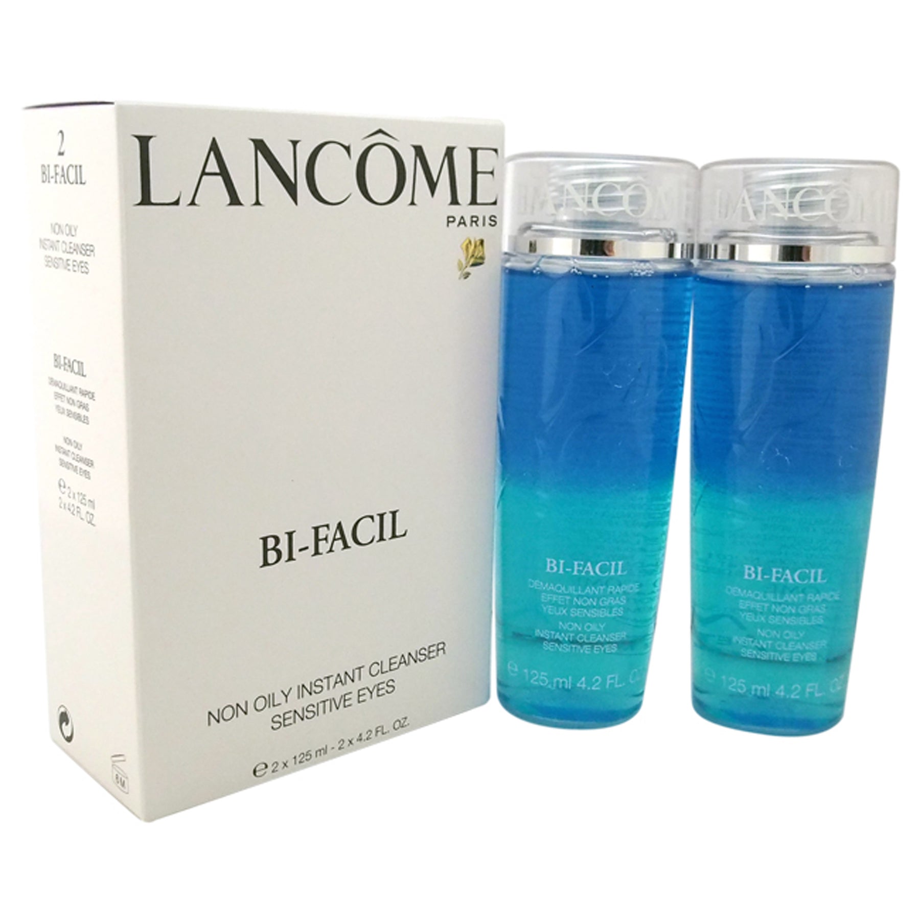 Bi-Facil Duo Set - Non Oily Instant Cleanser Sensitive Eyes by Lancome for Unisex - 2 Pc Set 2 x 4.2oz Bi-Facial Non Oily Instant Cleanser Sensitive Eyes 7830841229372