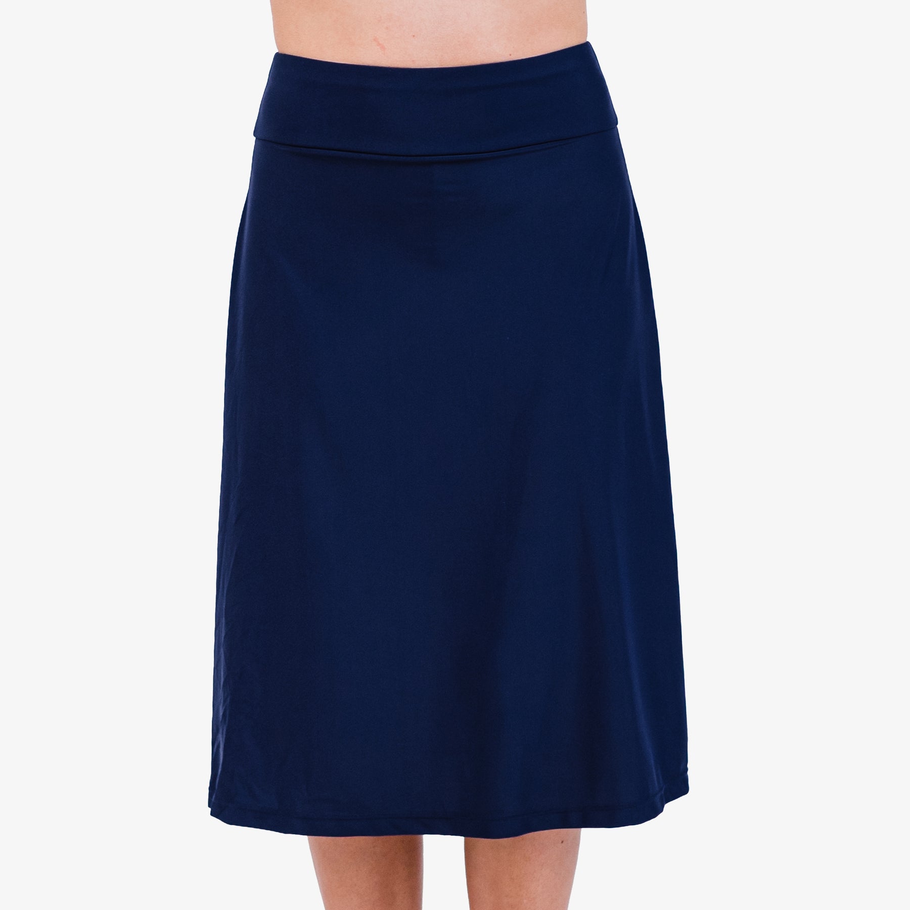 Women's Below The Knee Swim Skirt With Capri Leggings 7761368383548