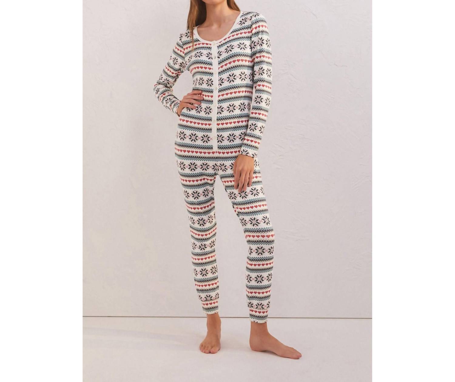 Snowflake Pointelle Onesie In Vanilla Ice