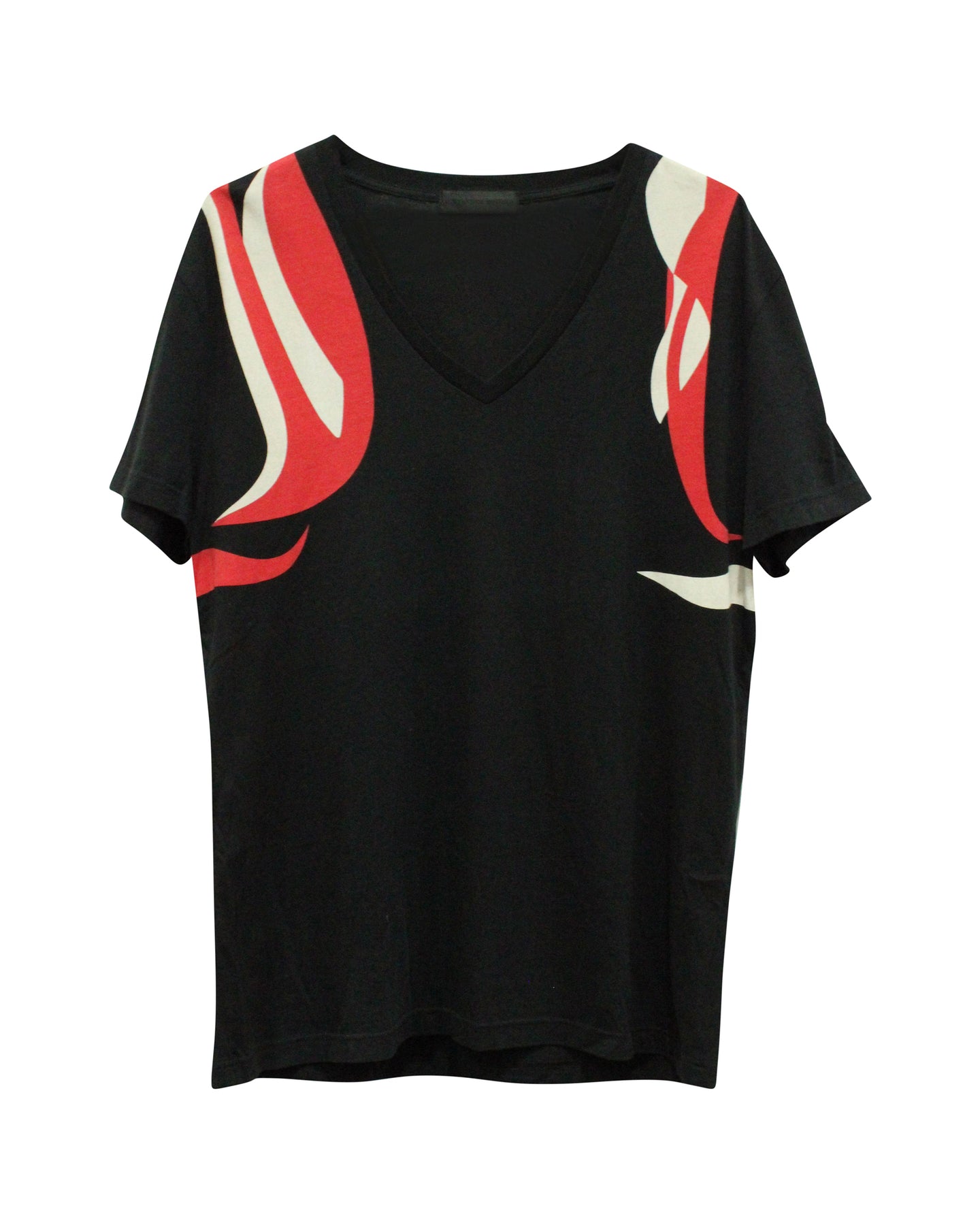 Alexander McQueen Printed Short Sleeve T-Shirt in Black Cotton 7826338873404