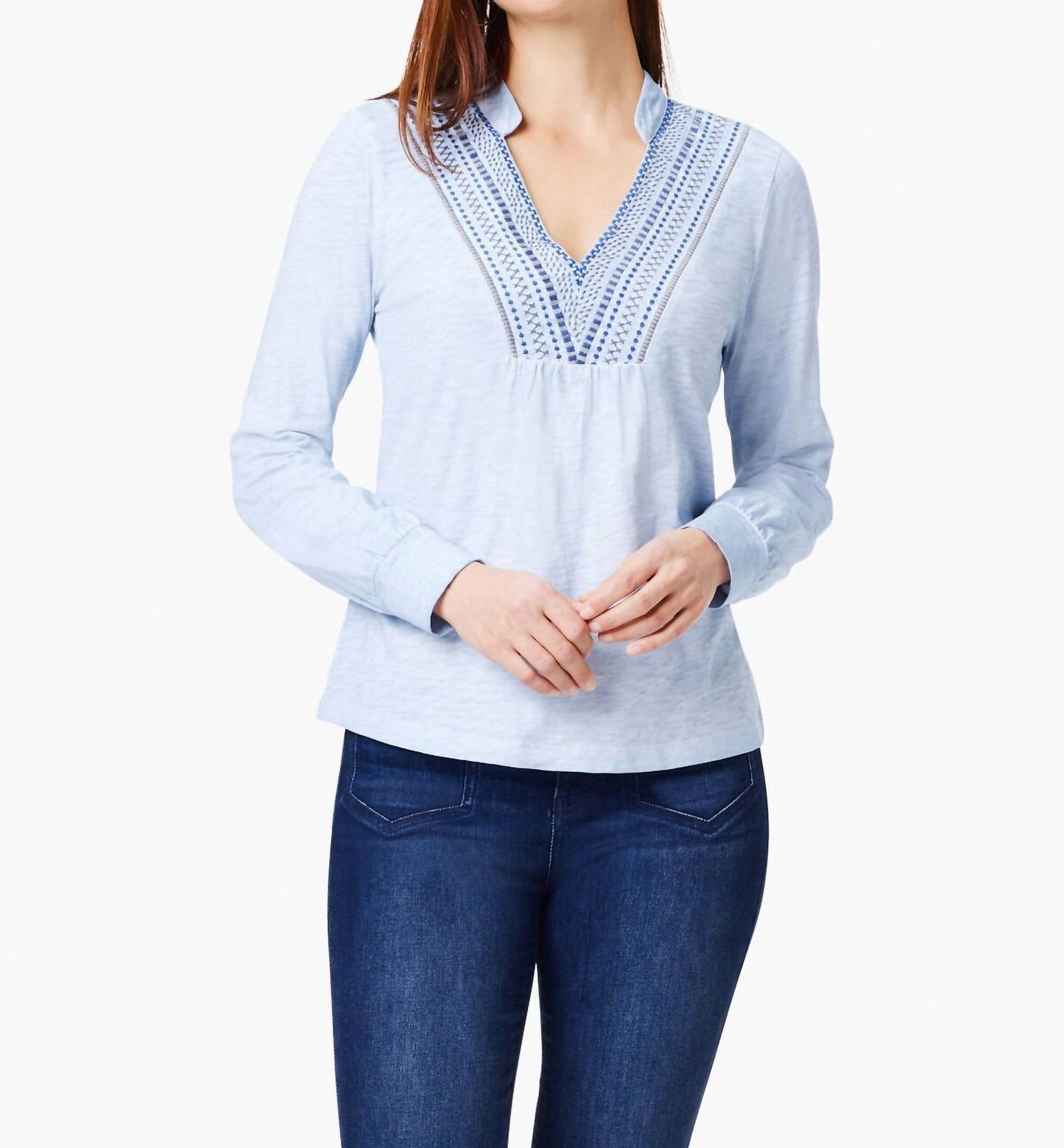 Blueline Top In Blue Multi