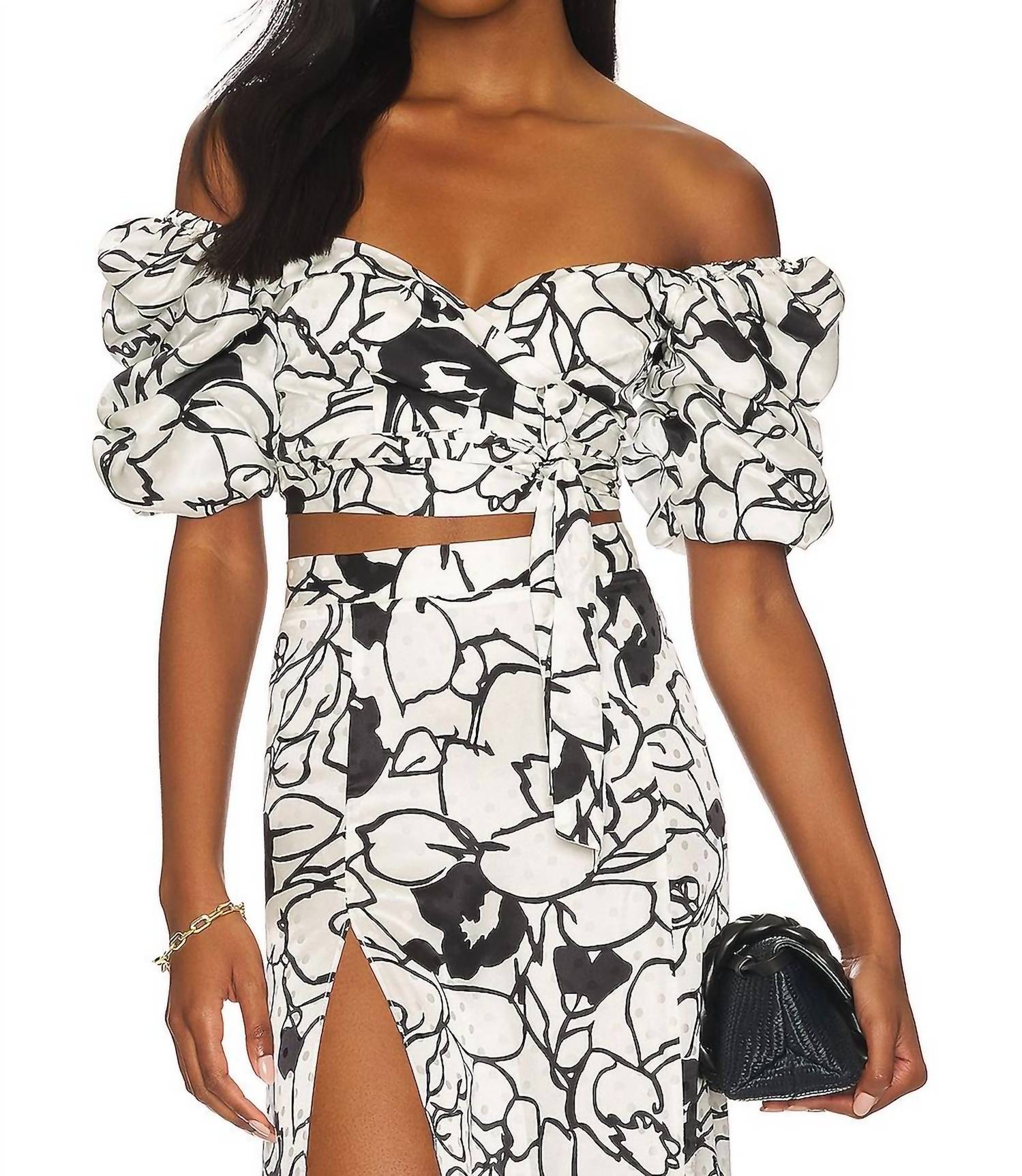 Zano Top In Floral Noir Print 7760475258940