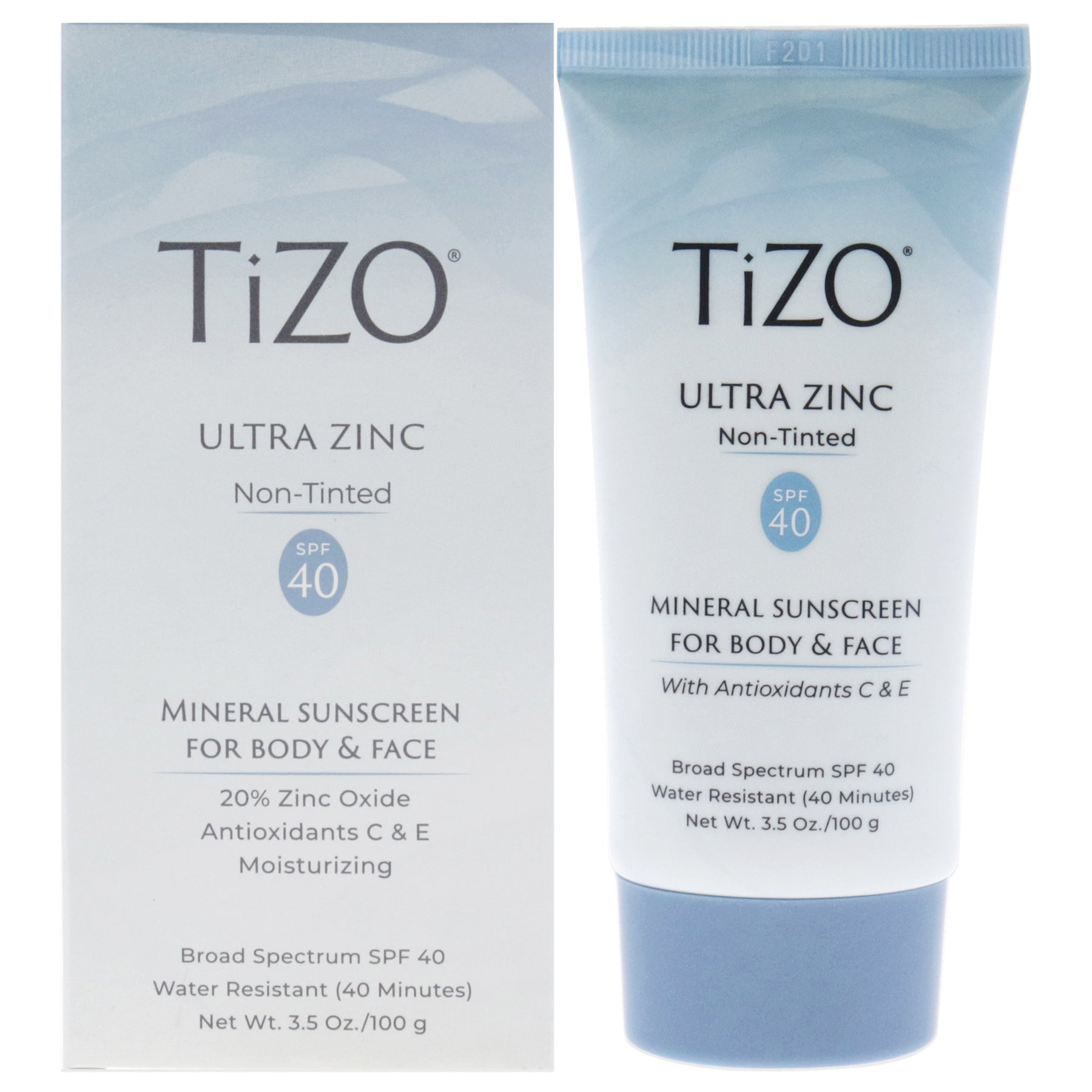 Ultra Zinc Body and Face Non-tinted SPF 40 by Tizo for Unisex - 3.5 oz Sunscreen 7830810886204