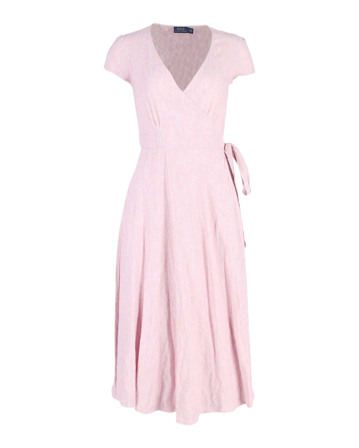 Polo Ralph Lauren Wrap Midi Dress in Pink Cotton 7826343788604