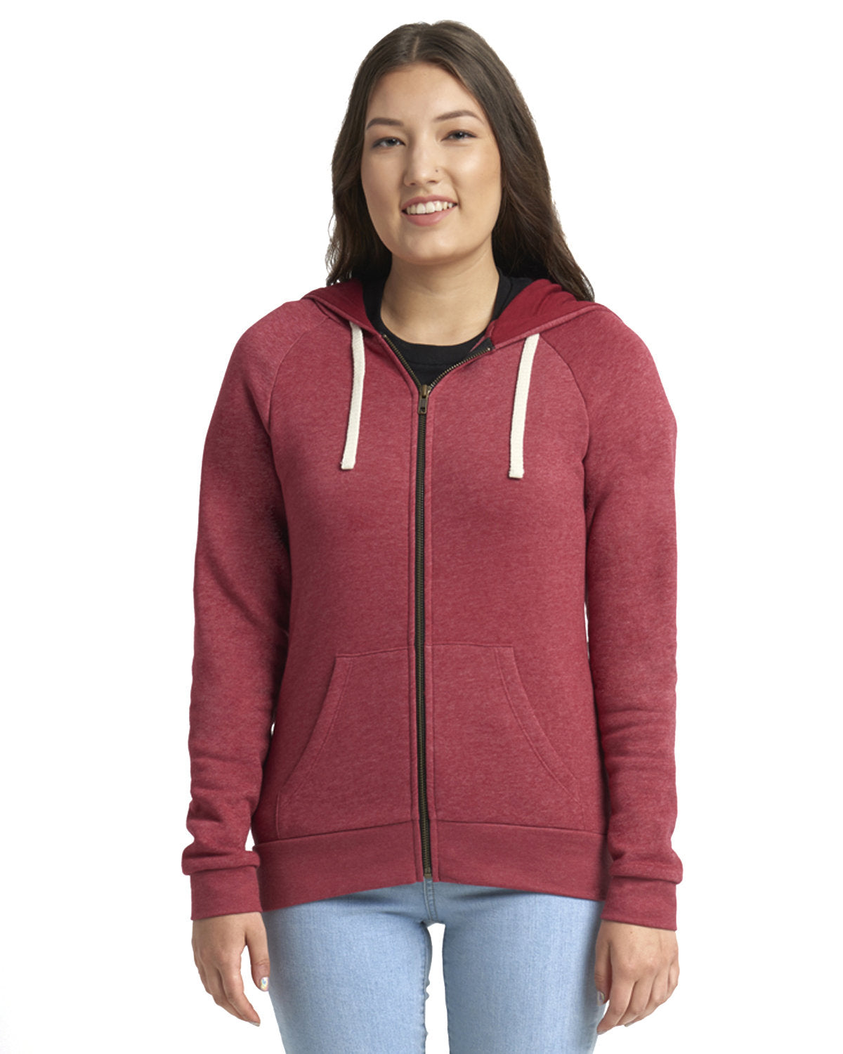 Next Level Apparel Ladies' PCH Raglan Zip Hoodie
