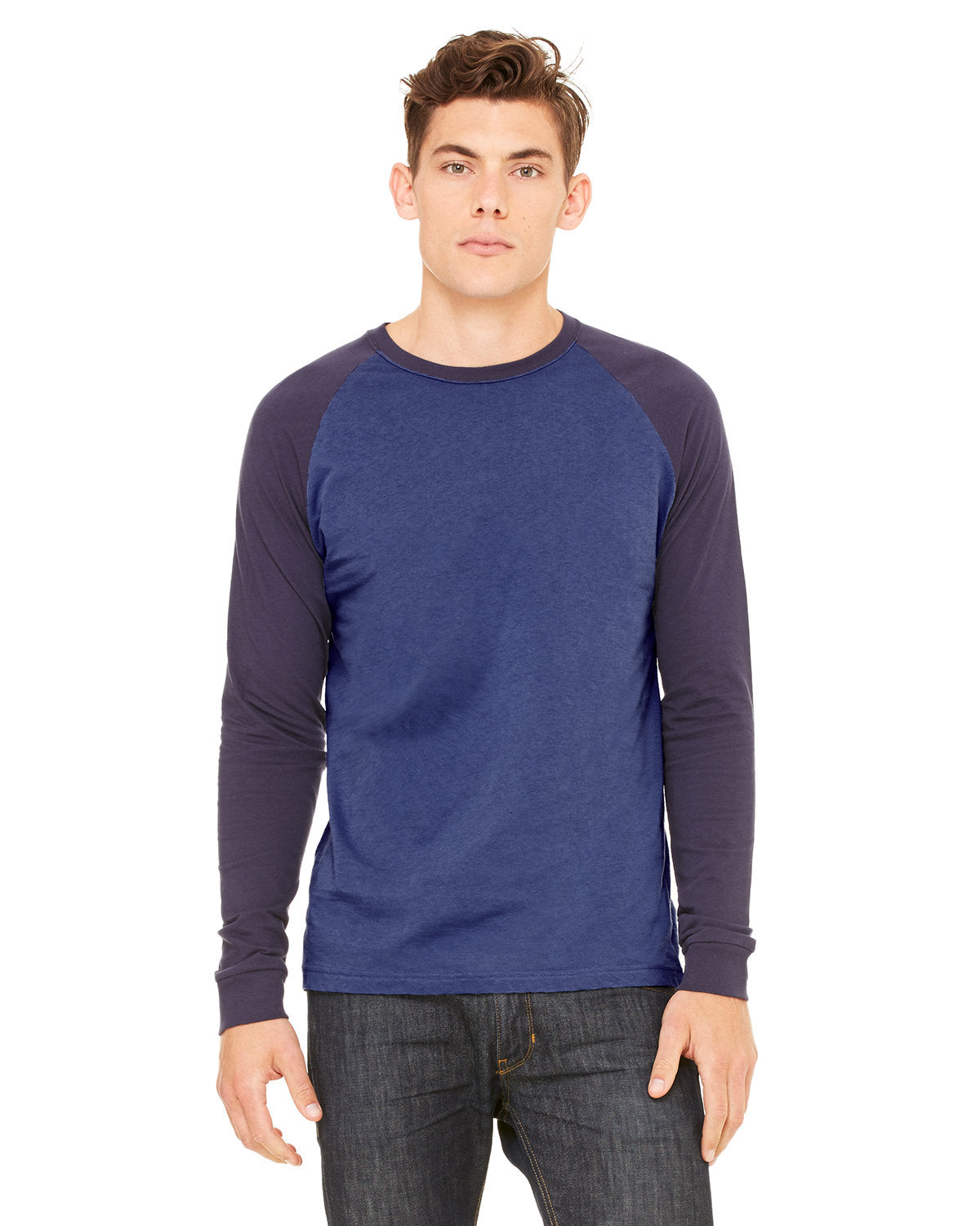 BELLA + CANVAS Men's Jersey Long-Sleeve Baseball T-Shirt