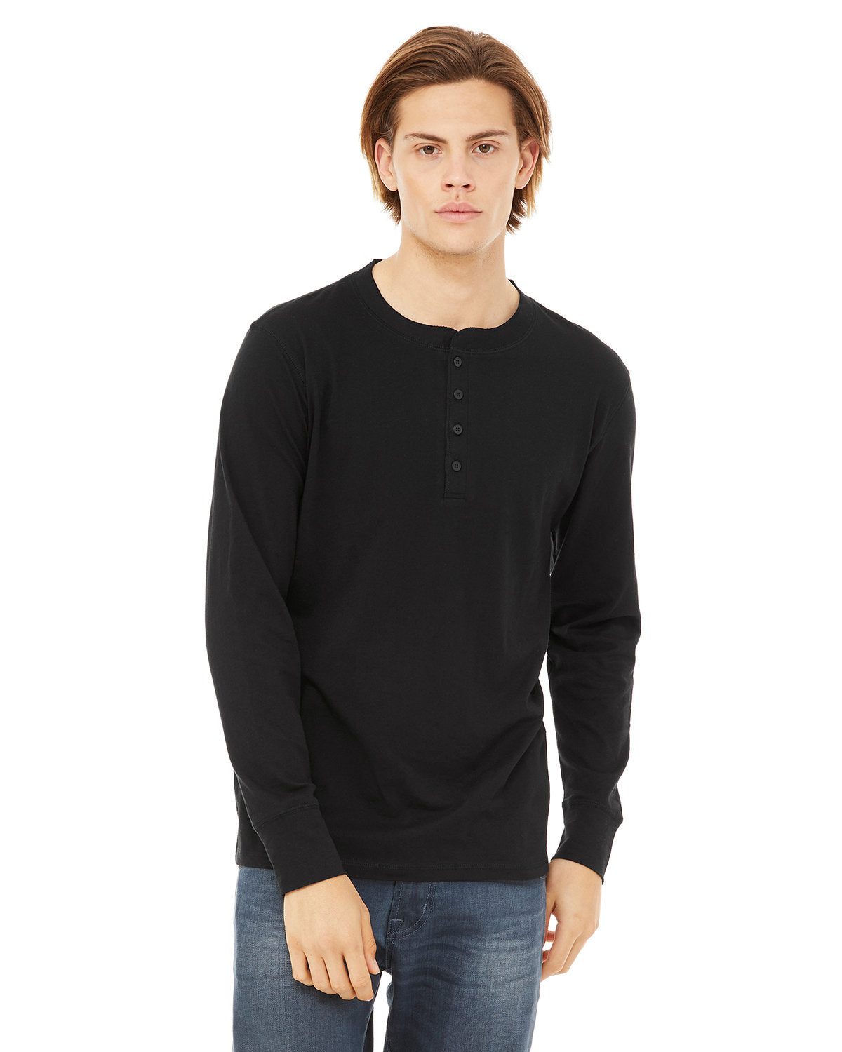 BELLA + CANVAS Men's Jersey Long-Sleeve Henley