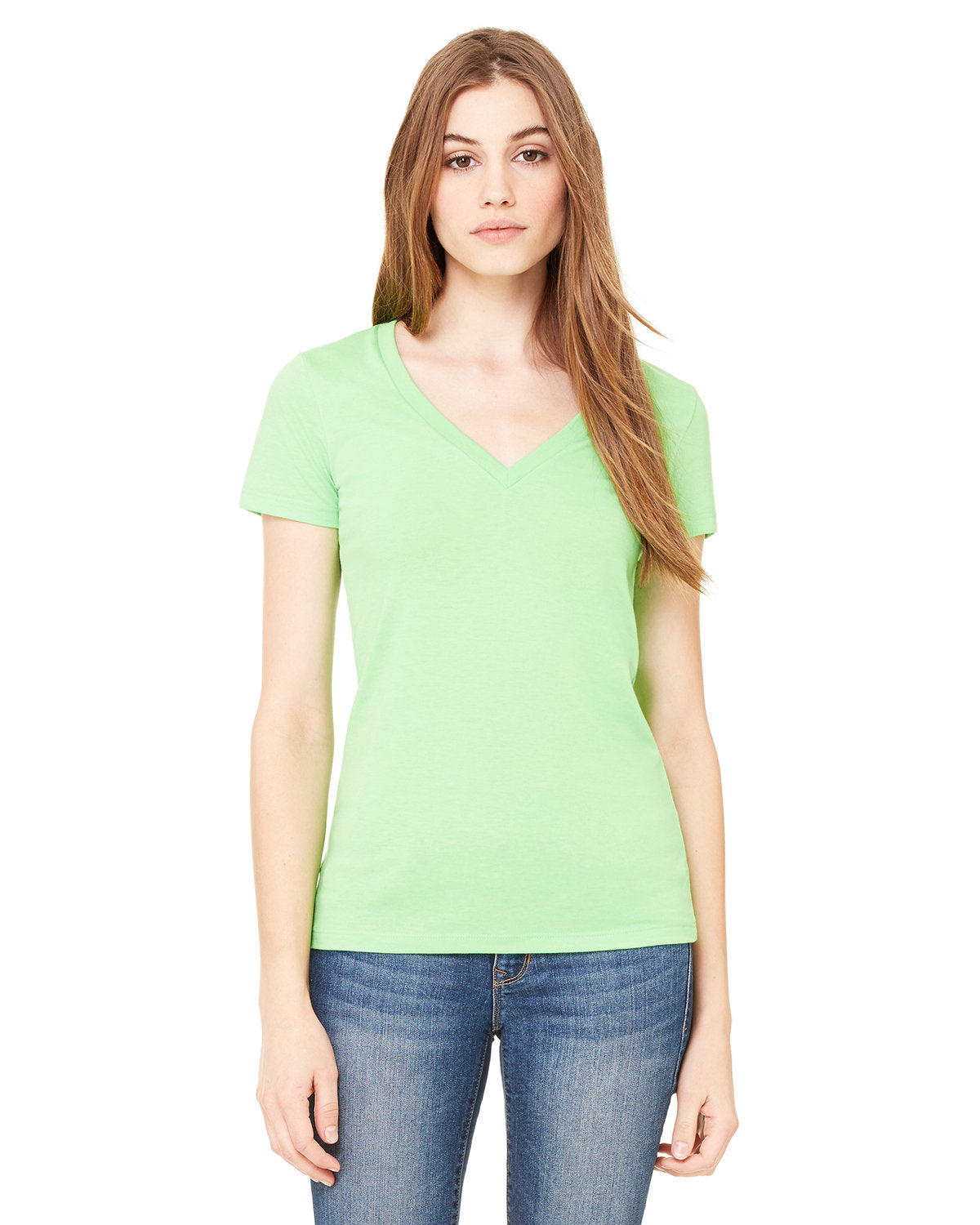 BELLA + CANVAS Ladies' Jersey Short-Sleeve Deep V-Neck T-Shirt