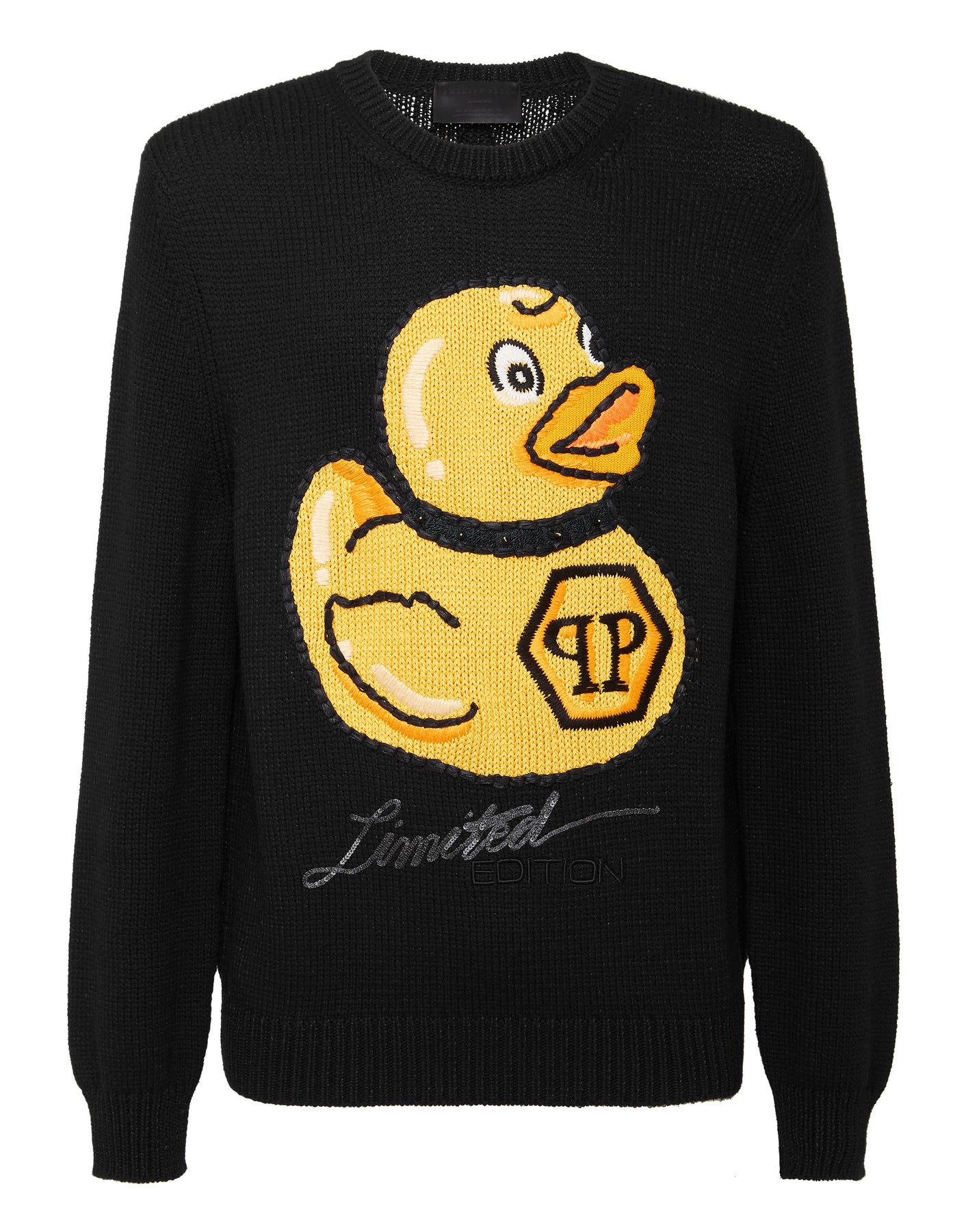 Wool Blend Pullover Hand Made Embroidery PP Duck