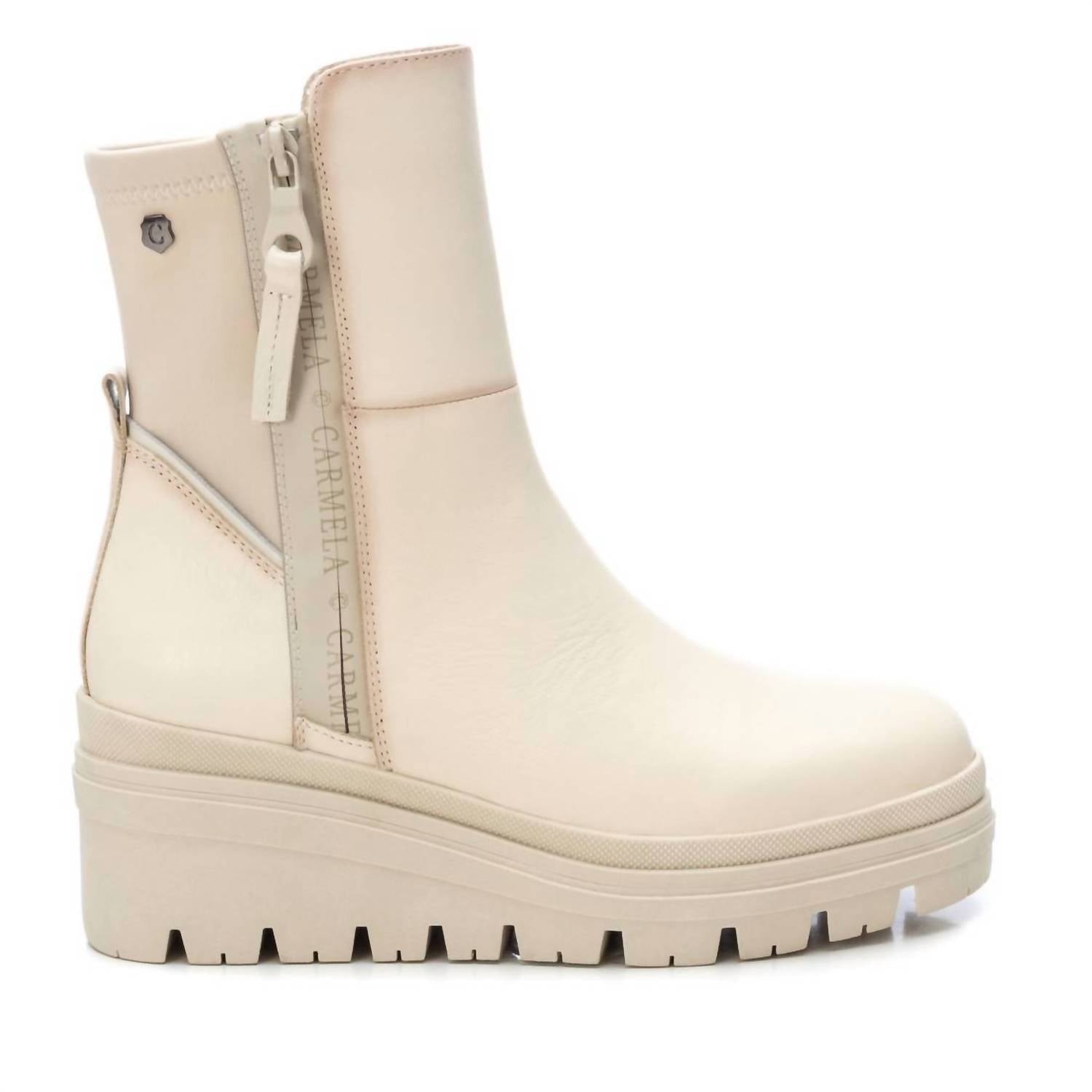 Women's Leather Booties In White 7745065254972