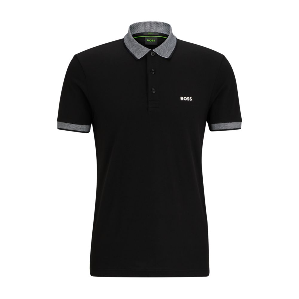 Slim-fit polo shirt with contrast logo
