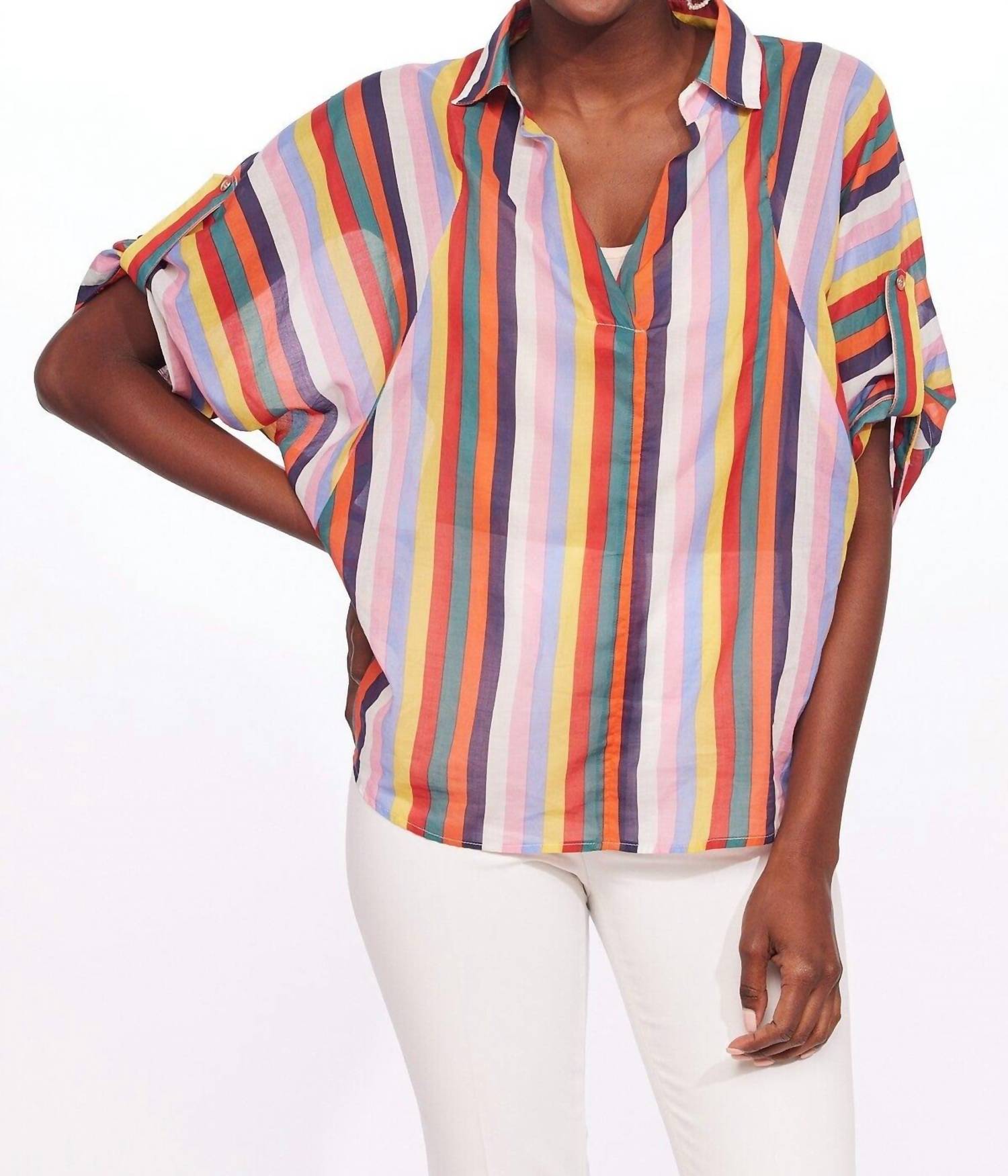 Teale Top In Fiesta Stripes 7802115915836