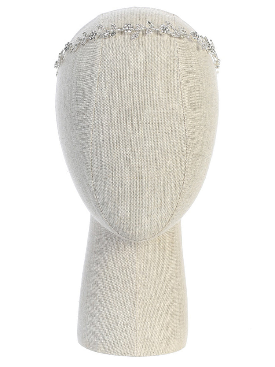 Girls White Sparkling Floral Headpiece