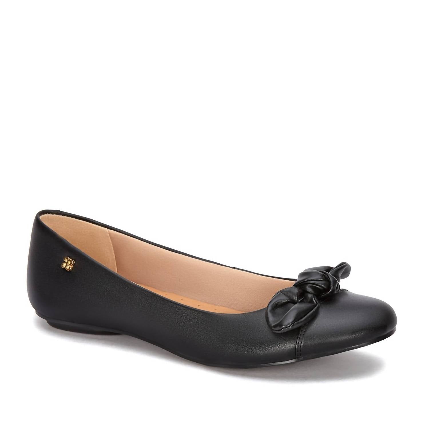 Women's Leather Comfort Ballerinas Shoes In Black 7800791138364