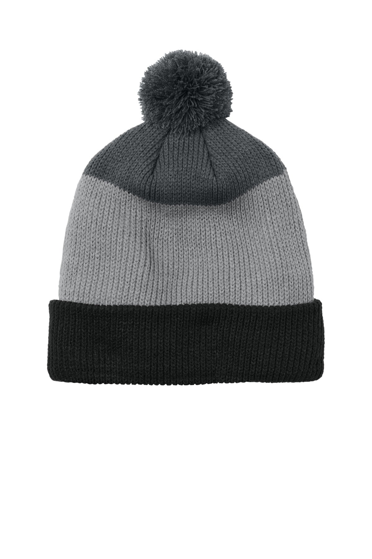 Port Authority Cozy Striped Pom Beanie