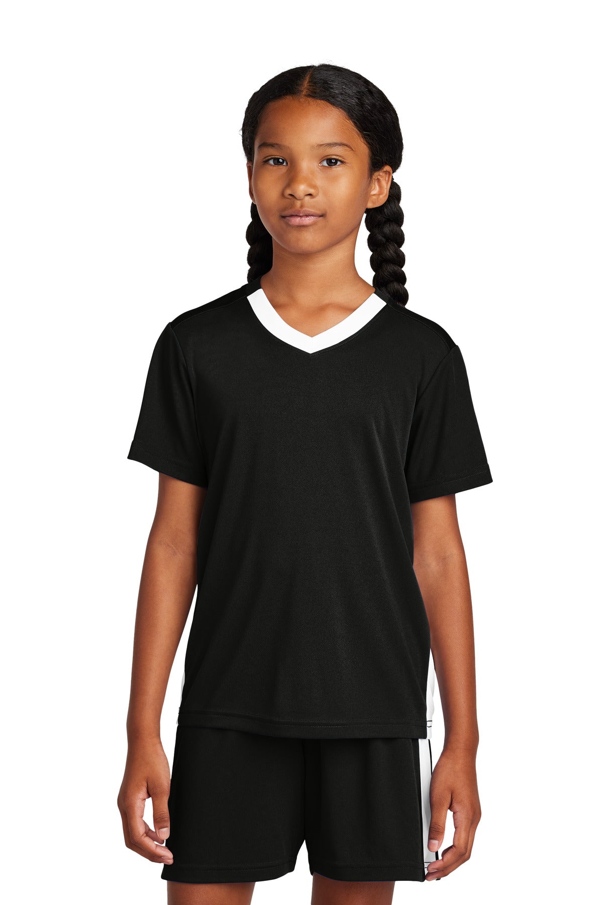 Sport-Tek Youth Girl's Competitor United V-Neck