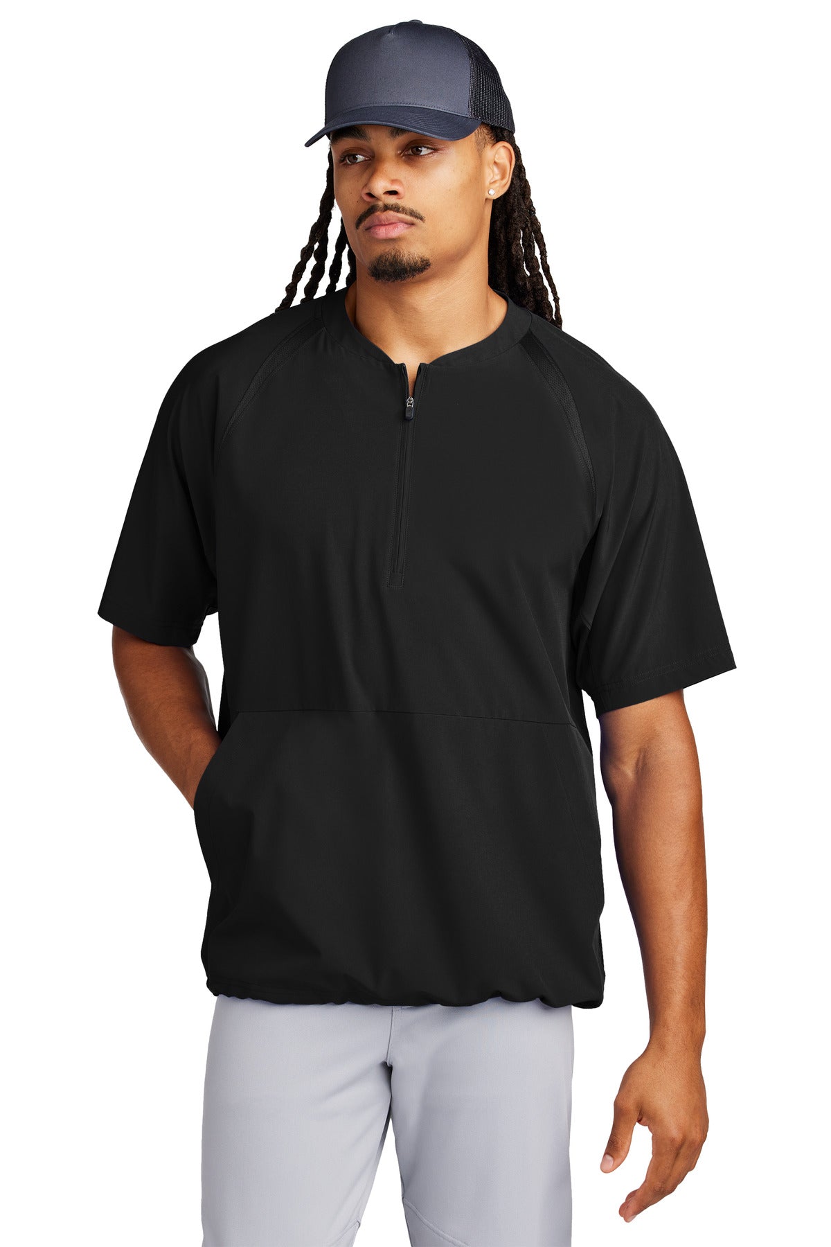 Sport-Tek Men's Repeat 1/2-Zip Short Sleeve Jacket