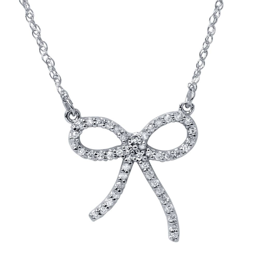 1/8ct Petite Diamond Ribbon Pendant 14K White Gold 7686688079932