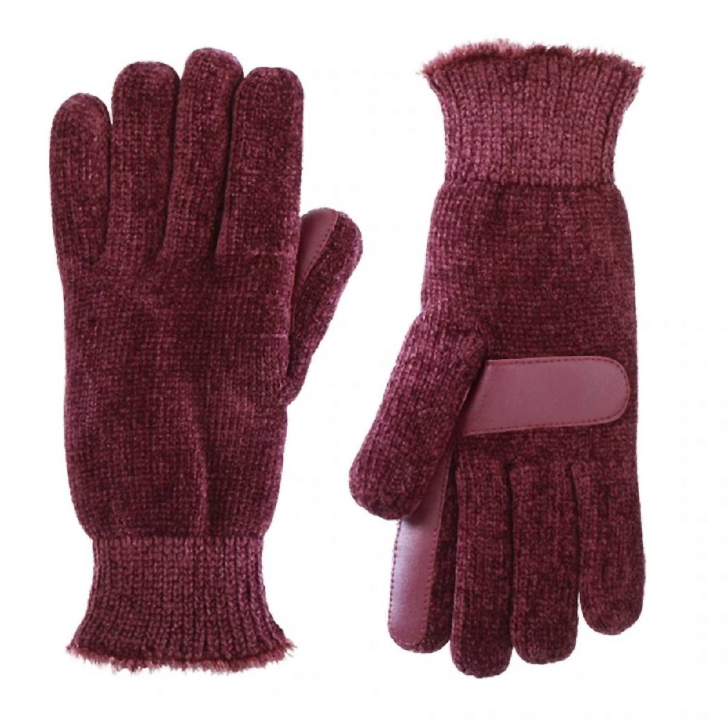Women’S Lined Chenille Gloves In Plum