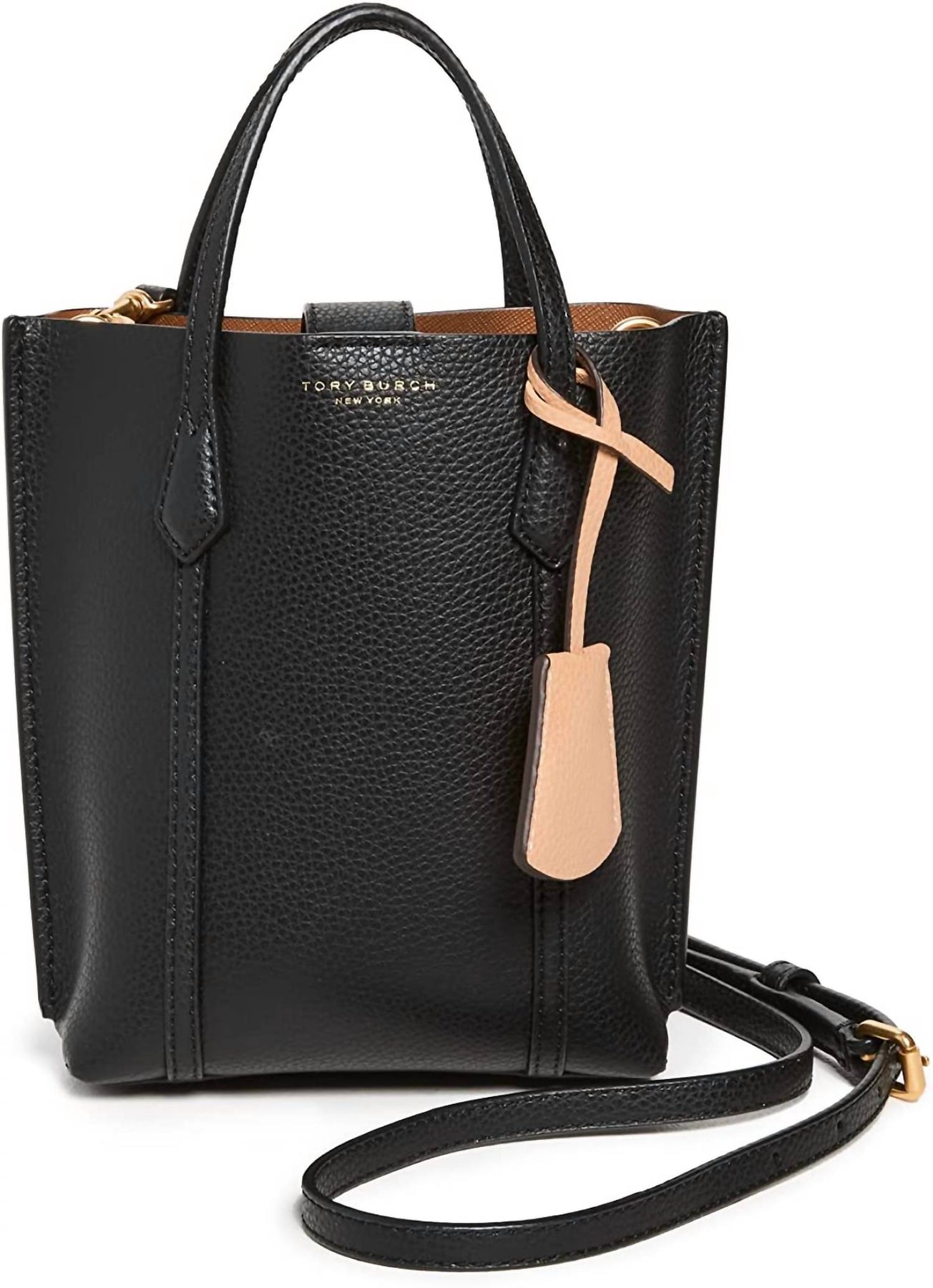 Women's Perry Mini Tote Leather Bag In Black 7262422237244