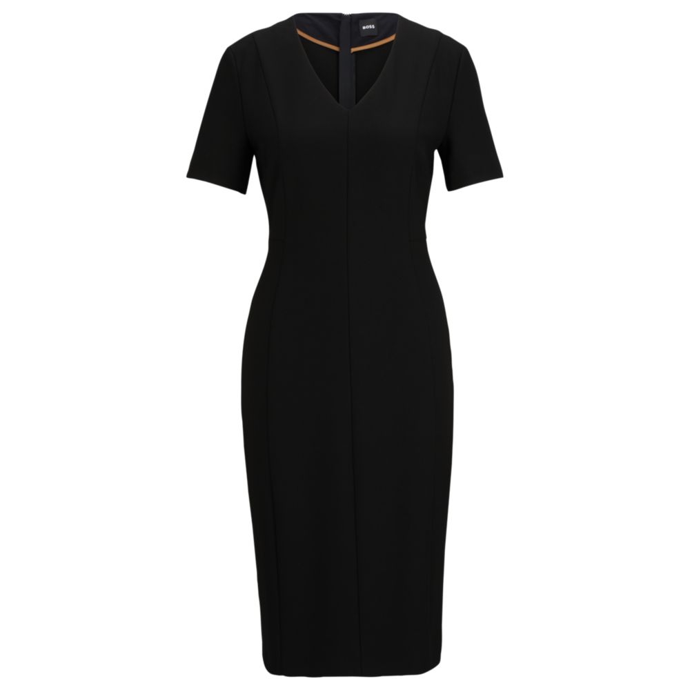 Slim-fit dress with full rear zip