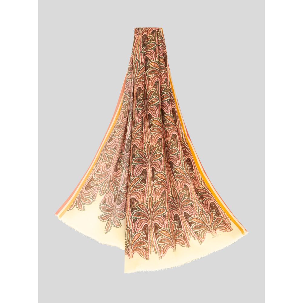 WOOL SCARF WITH PALM TREES 7826210619452