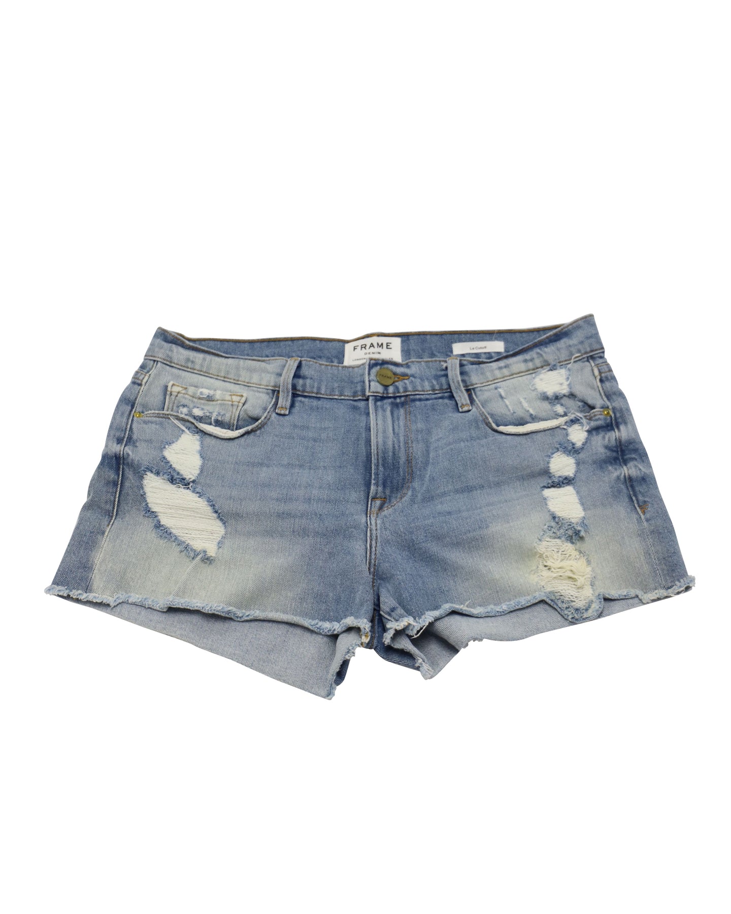 Frame Le Cutoff Denim Shorts in Light Blue Cotton 7744754745404