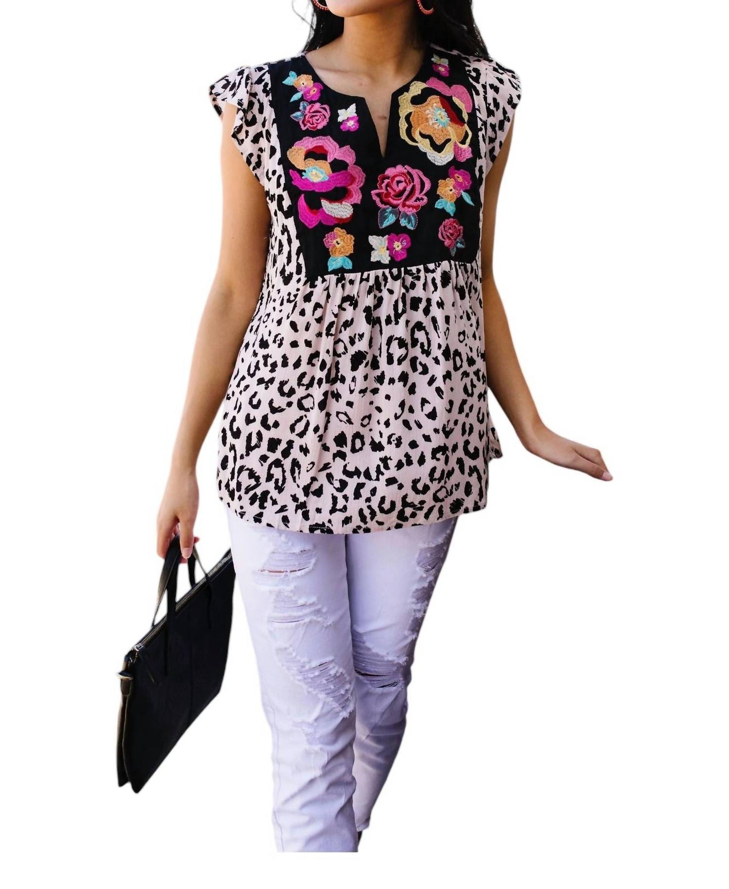 Flower Garden Top Shirt In Pink 7770401603644