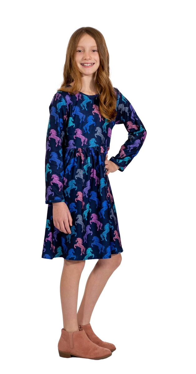 Saddle Up Long Sleeve Milk Silk Dress