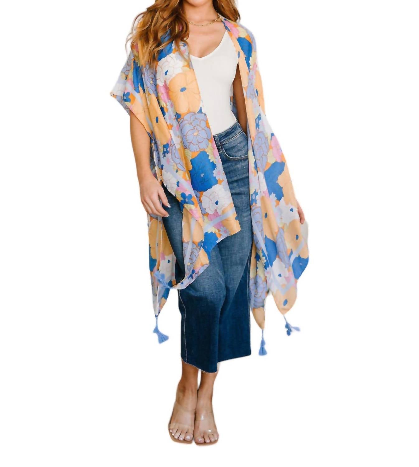 Island Living Floral Kimono! In Multi Color 7770370244668