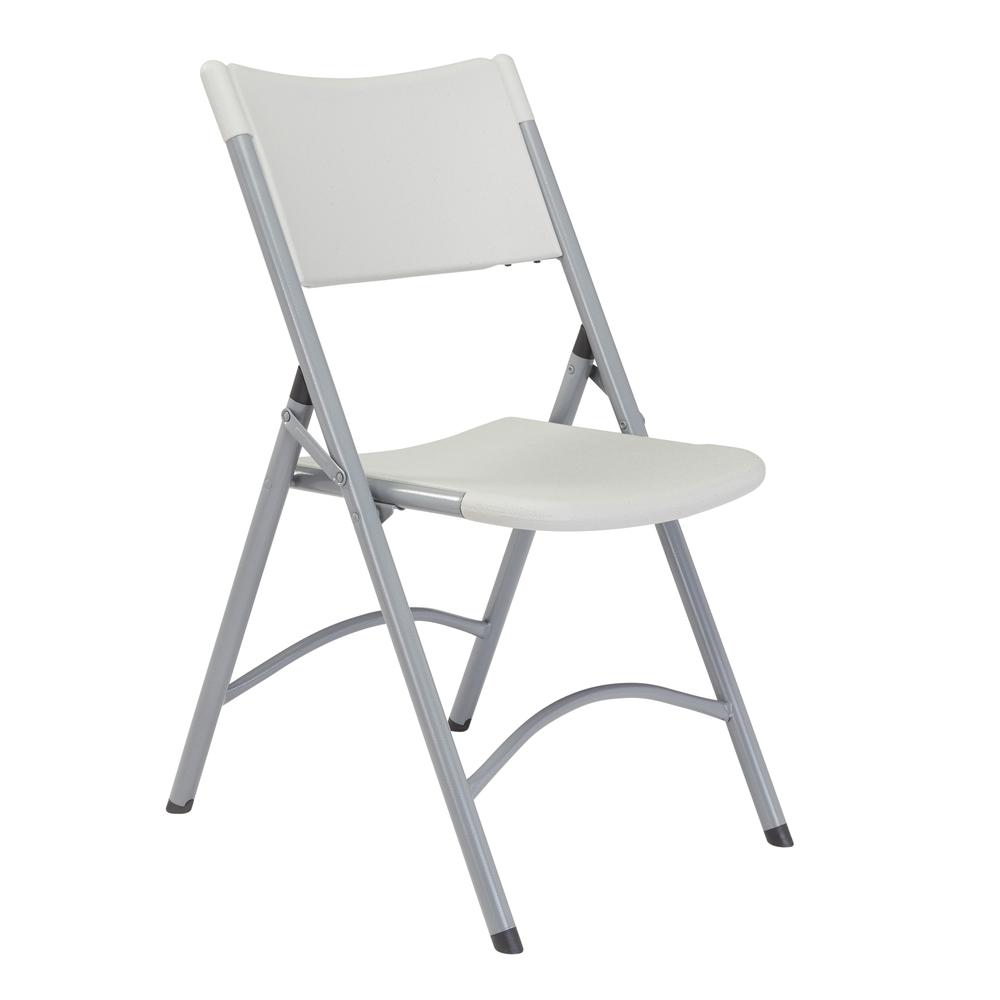 NPS 600 Series Heavy Duty Plastic Folding Chair, Speckled Grey (Pack of 4)