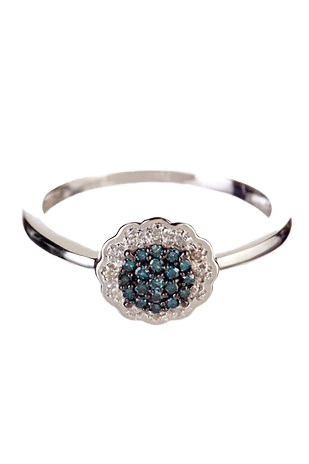 14K W TEAL DIAMOND RING