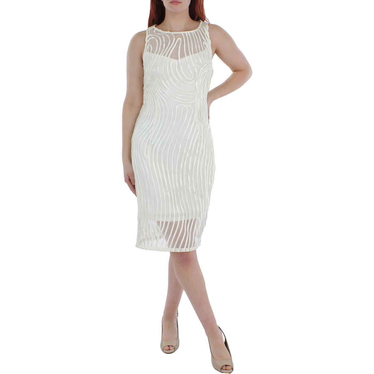 Soutache Knee Length Sheath Dress