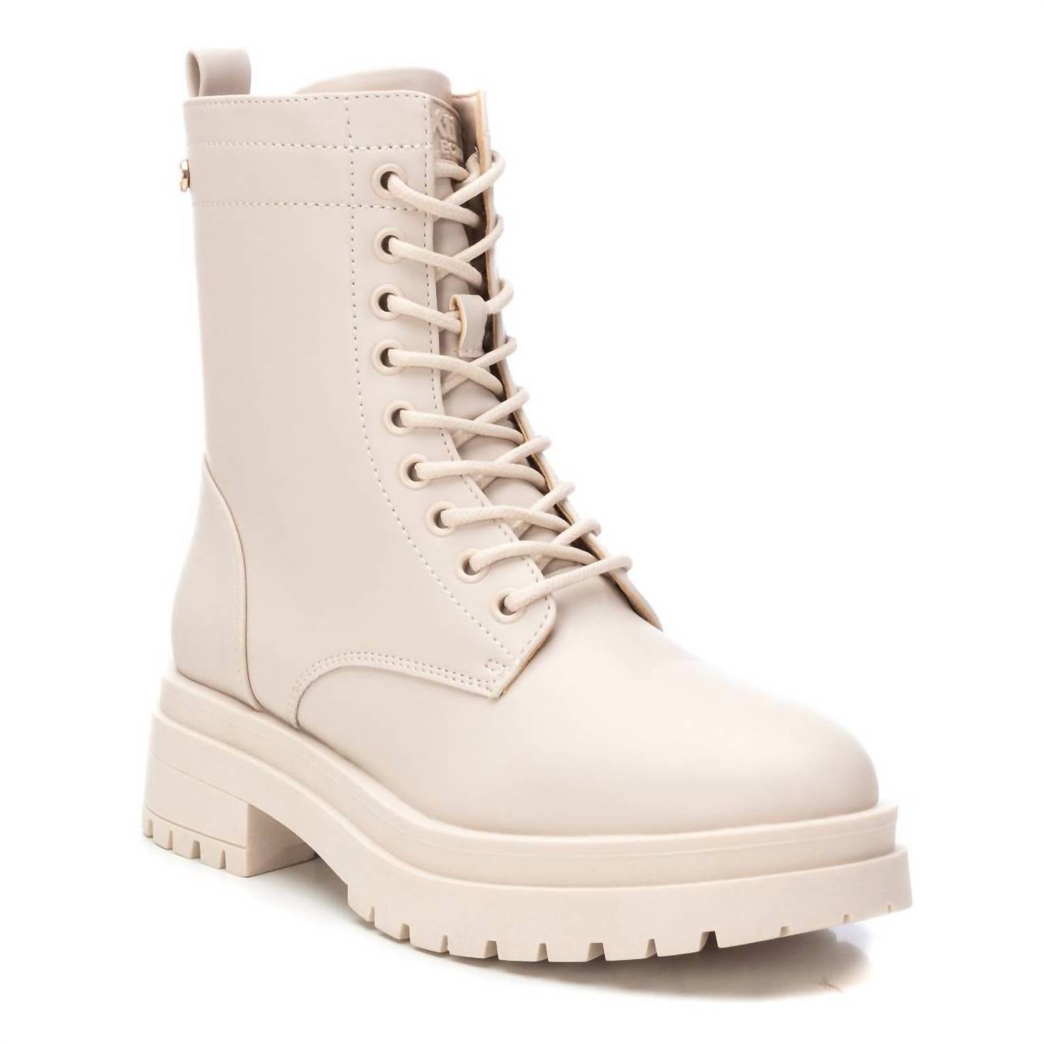 Women's Lace-Up Booties In Light Beige