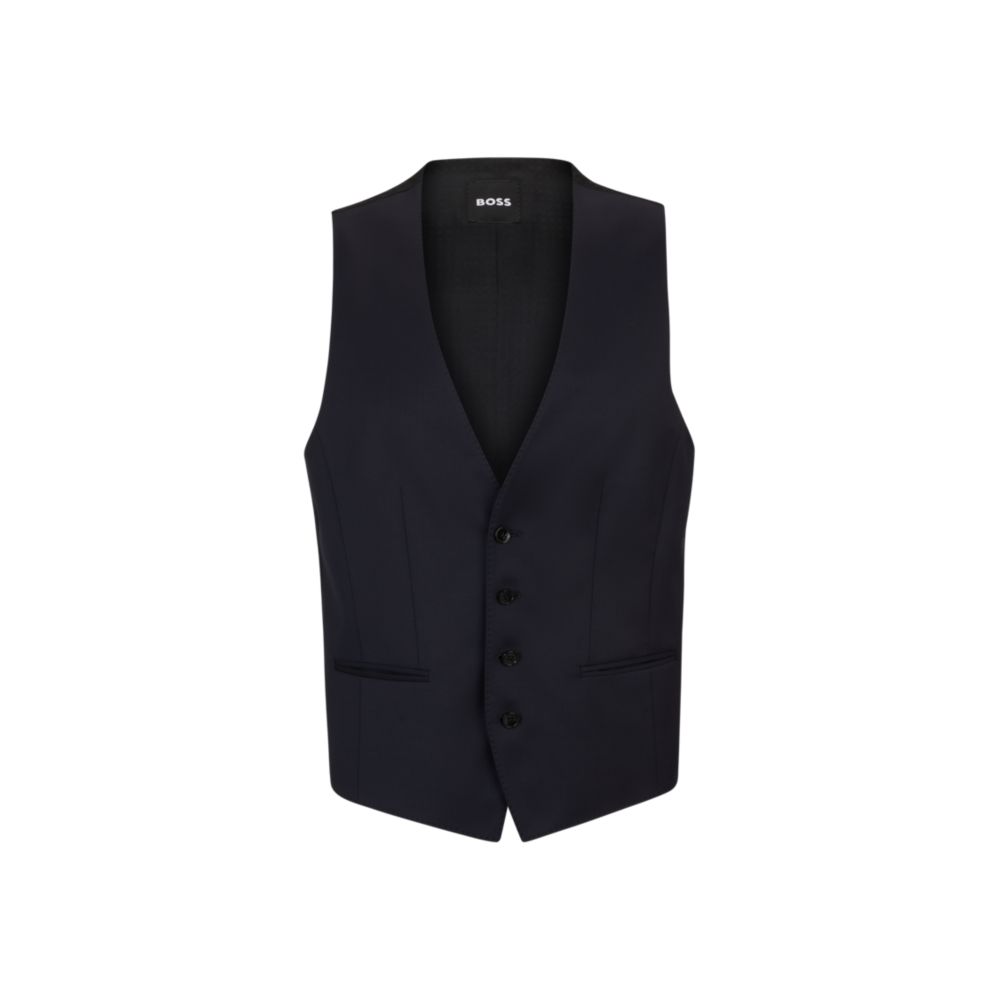 Single-breasted waistcoat in virgin-wool serge 7581104865340