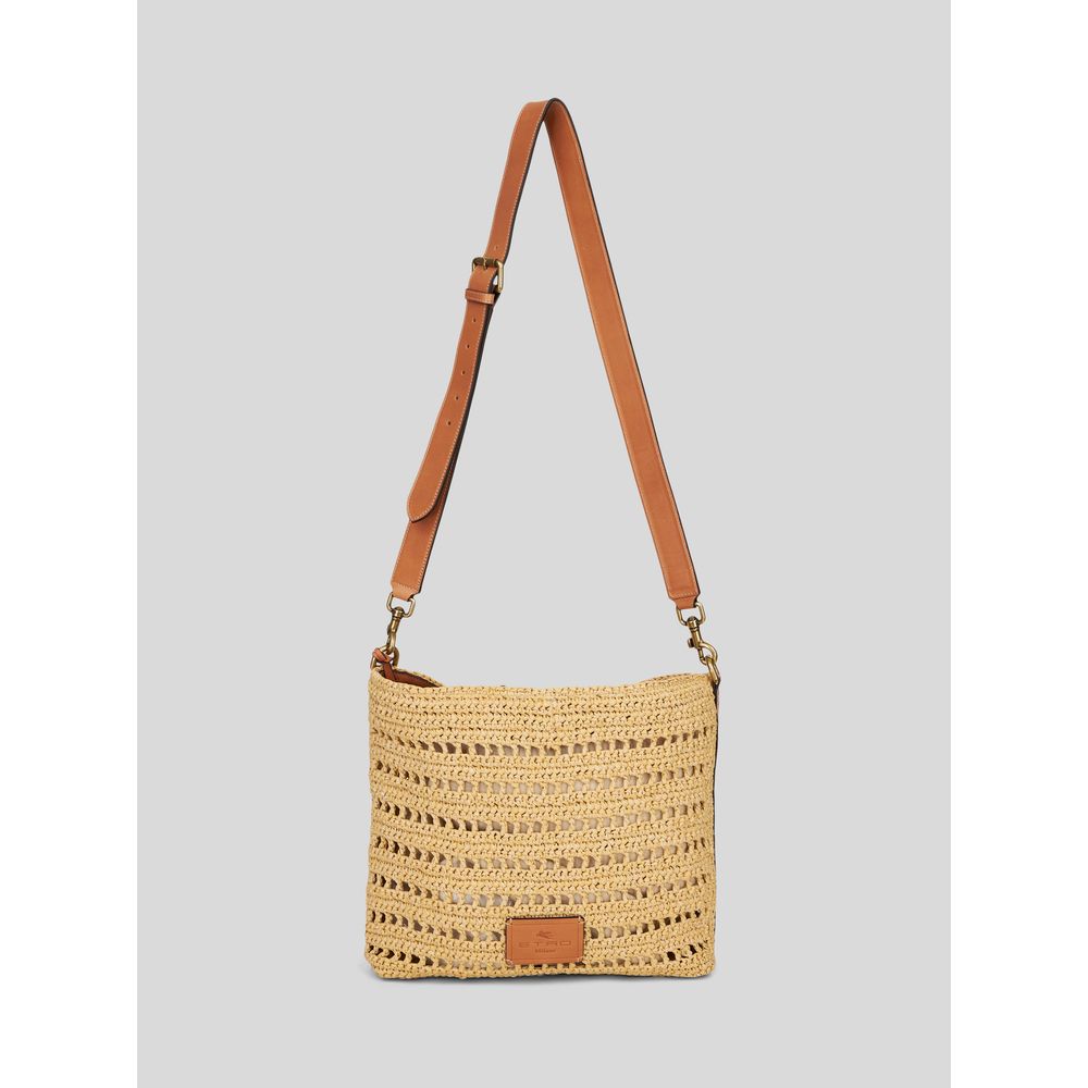 Shoulder Bag In Perforated Raffia