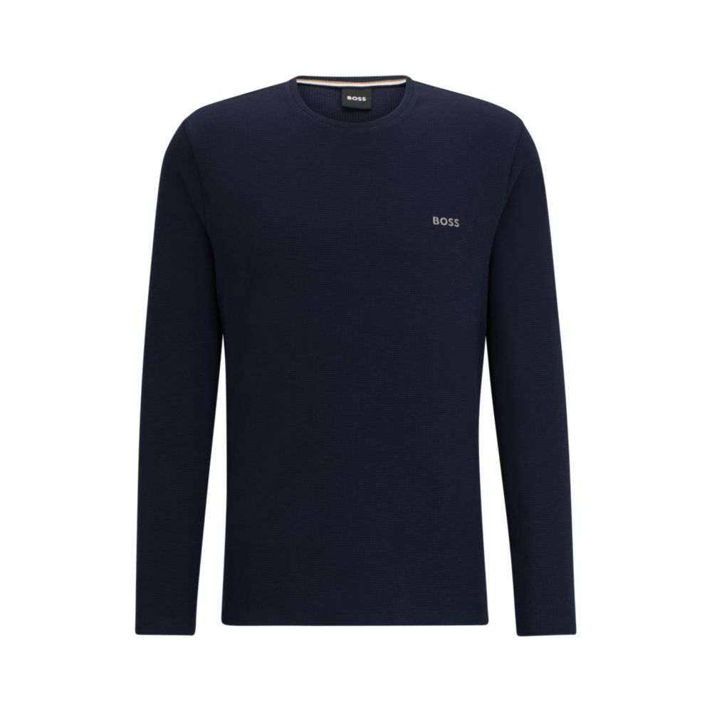 Cotton-blend pajama T-shirt with embroidered logo 7208039645244