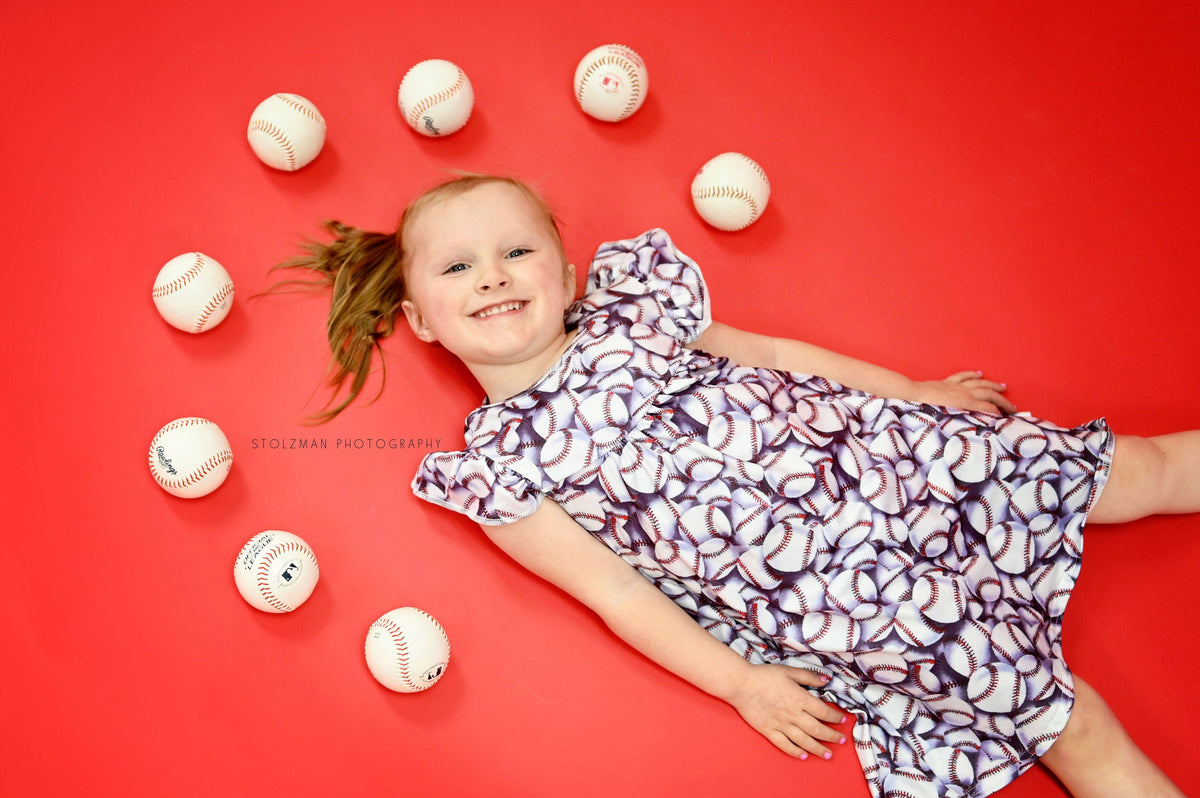 Baseball Milk Silk Flutter Dress