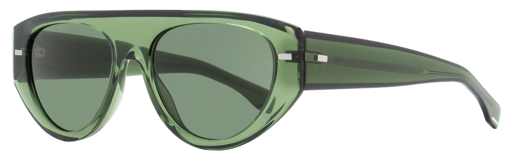 Boss Men's Flat Top Sunglasses 1443S 1EDQT Transparent Green 56mm
