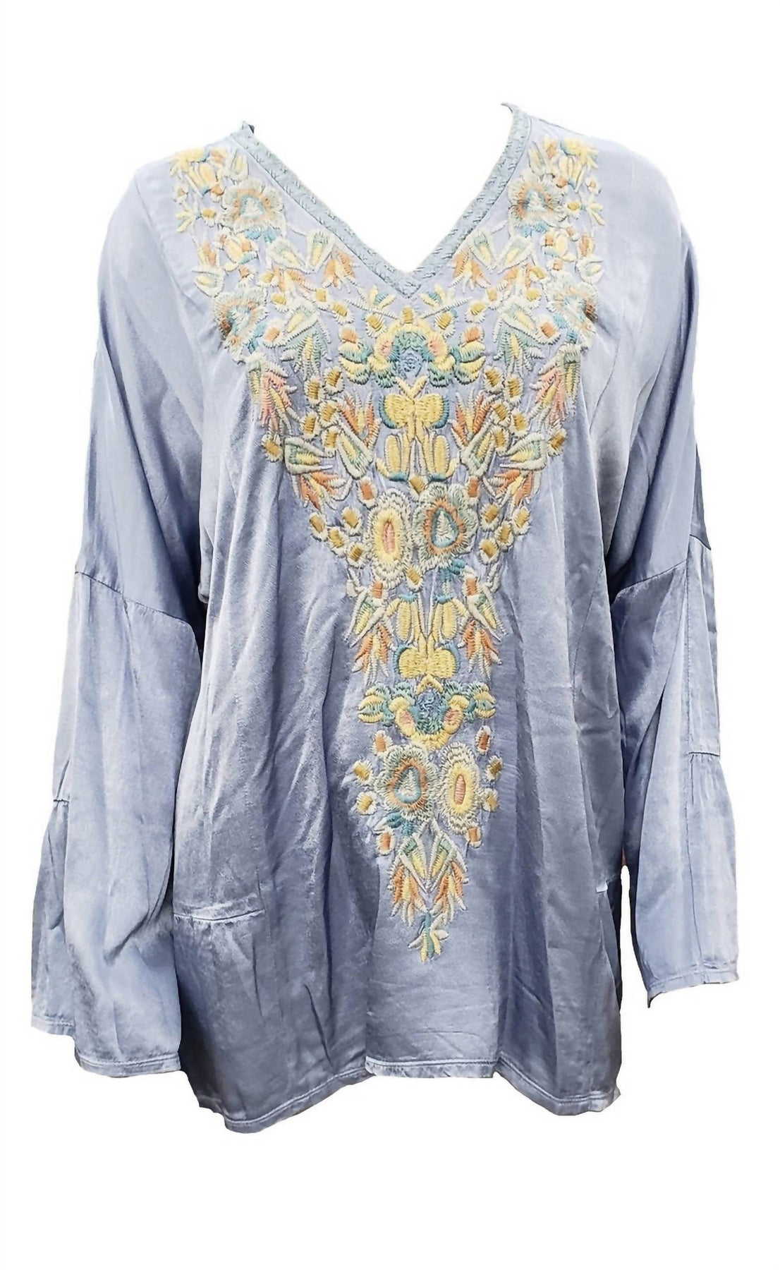 Women's Birdy Satin Blouse In Denim