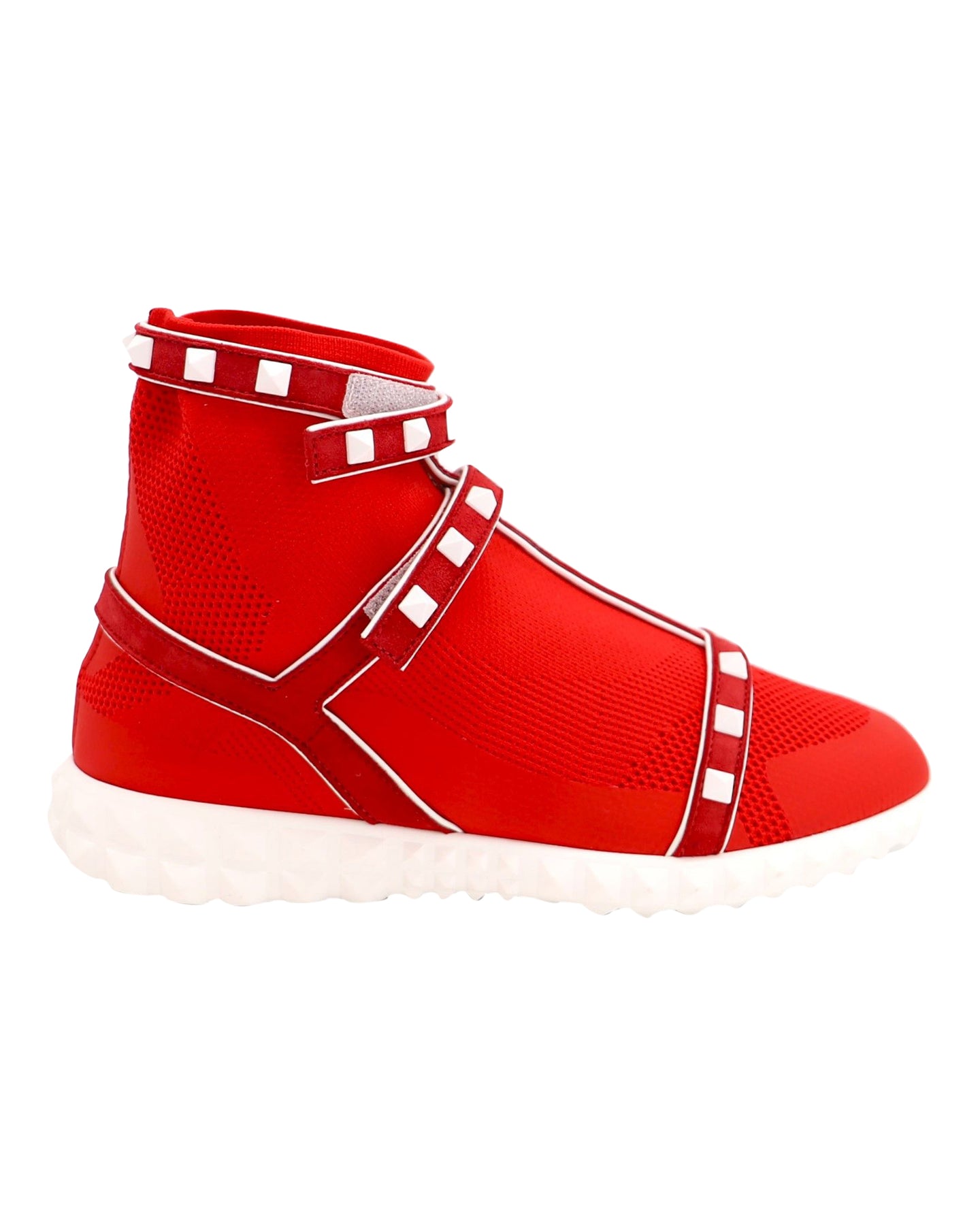 Valentino Garavani Rockstud Bodytech Sneakers in Red Polyamide